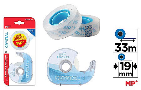 ARTICOLE DE BIROU - DISPENSER IPB + 2 BENZI ADEZIVE CRISTAL 19MM*33M TRANSPARENTE PA506-05