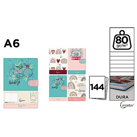 Carnetele, notesuri pt studenti - NOTES IPB A6 144 FILE FANTASY DIVERSE MESAJE CLAPA MAGNETICA 9.7*14.4CM PB476-24