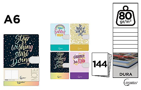 Agende nedatate - NOTES IPB A6 FANTASY DIVERSE MESAJE CLAPA MAGNETICA PB476-27 n