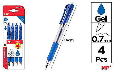 INSTRUMENTE DE SCRIS - PIX CU GEL IPB 0.7MM CLICK ALBASTRU 4/SET PE257-02