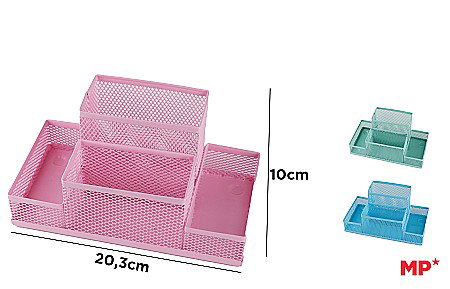 ARTICOLE DE BIROU - SUPORT BIROU IPB PLASA METALICA 4 COMPARTIMENTE CULORI PASTEL PA902P