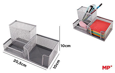 ARTICOLE DE BIROU - SUPORT BIROU IPB PLASA METALICA 3 COMPARTIMENTE ARGINTIU PA904PL