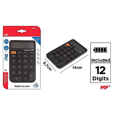 APARATURĂ ȘI PRODUSE DE BIROU - CALCULATOR STYLE IPB 12DIG NEGRU PE033-1
