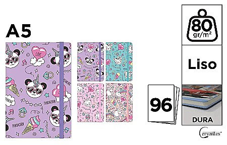 Carnetele notite copii - NOTES IPB A5 CERVANTES CU ELASTIC LOVE PB829-65