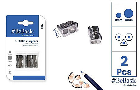 Ascutitoare copii - ASCUTITOARE BeBasic METAL 2/SET DUBLA SI SIMPLA S022