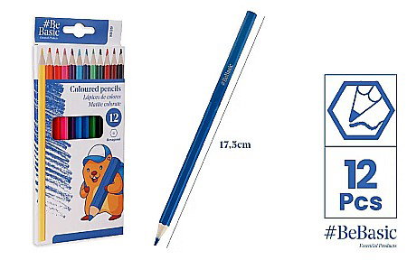 Creioane colorate - CREIOANE COLORATE BeBasic 12/SET HEXAGONALE S039