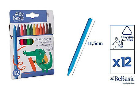 Creioane cerate colorate - CREIOANE CERATE BeBasic 12 CULORI/SET S041