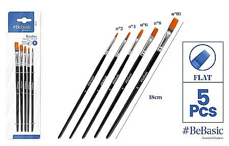 Pensule scolare - SET PENSULE BeBasic VF PLAT NR.2,4,6,8,10 5/SET S043