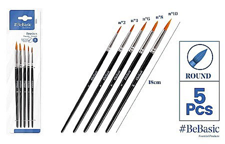 Pensule scolare - SET PENSULE BeBasic VF ASCUTIT NR.2,4,6,8,10 5/SET S044