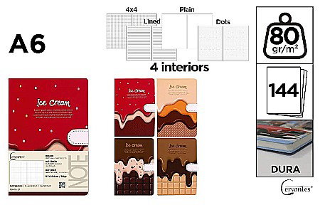 Agende nedatate - NOTES IPB A6 144 FILE FANTASY ICE CREAM CLAPA MAGNETICA PB476-37