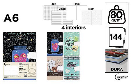 Carnetele, notesuri pt studenti - NOTES IPB A6 144 FILE FANTASY DIVERSE MESAJE CLAPA MAGNETICA PB476-39