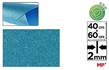 HOBBY - COALA GUMATA GLITTER IPB 40*60CM BIODEGRADABILA ALBASTRU AZUR PN595-13