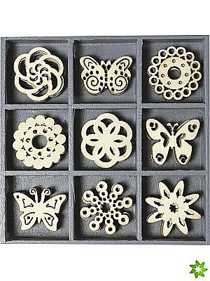 Accesorii decorative pentru flori - KP DECORATIUNI LEMN FLUTURI 45/SET 18521016