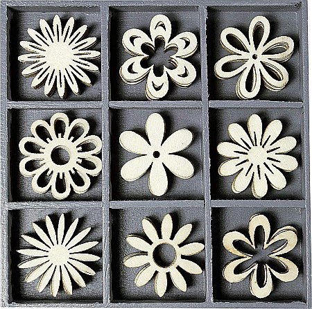 Martisor si 8 Martie - KP DECORATIUNI LEMN FANTASY FLOWERS, 45/set 18521018