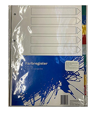 Separatoare index si separatoare biblioraft - EU SEPARATOR INDEX  PLASTIC A4 10 CULORI 221040