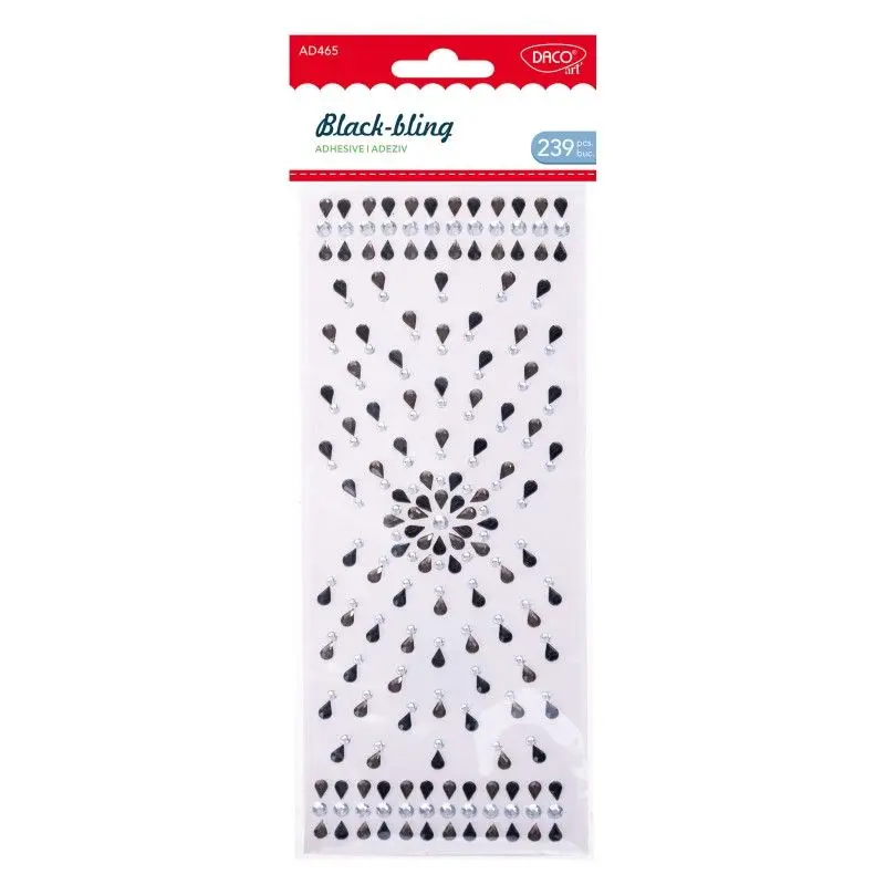 HOBBY - Accesorii Craft DACO AD465 Black Bling Adezive 239/Set - Negru/Argintiu