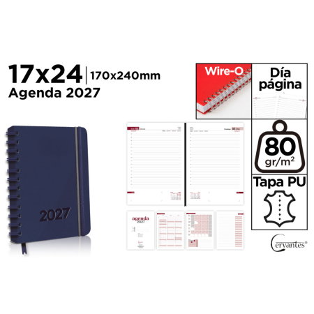 Agende 2027 - Agenda 17x24 B5 2027 Spira Elastic Datata Zilnic CE27-44-2