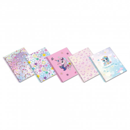 Caiete de Calitate - AM CAIET A4 80F SPIRA ENCHANTED WORLD LINII 232750