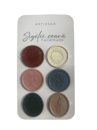 Sigilii ceara si stampile pentru sigilii - SIGILII AUTOADEZIVE HANDMADE NOVA 6/SET