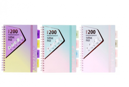 Import - CAIET B5 PP SPIRA 200F CU ELASTIC, RIGLA SI 4 SEPARATOARE, PASTEL PATRATELE 107023005