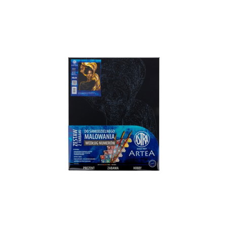 PANZA NEAGRA PICTURA PE NUMERE 40*50CM CU VOPSELE SI PENSULE, ELEGANTA AURIE 801024938 [2]