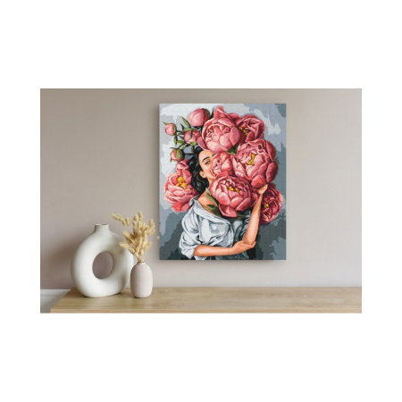 Pictura pe numere - PANZA PICTURA PE NUMERE 40*50CM CU VOPSELE SI PENSULE, BUJORI 801022906