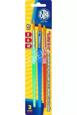 Pensule scolare - AS PENSULE ASTRA 3/SET MANER ERGONOMIC NR.2,6,12 315023002