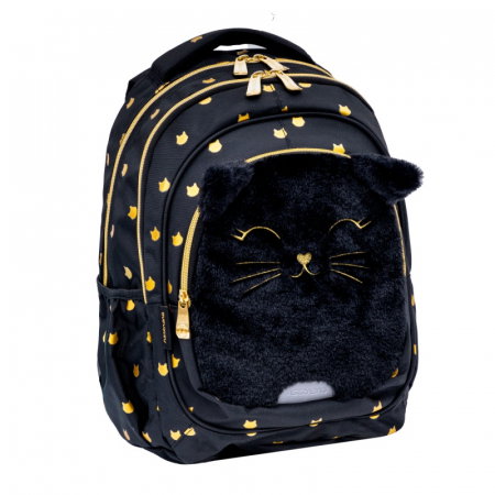 AS RUCSAC SCOLAR 3 COMPARTIMENTE ASTRABAG FLUFFY KITTY BLACK AB330 502025021 [1]