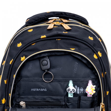 AS RUCSAC SCOLAR 3 COMPARTIMENTE ASTRABAG FLUFFY KITTY BLACK AB330 502025021 [4]