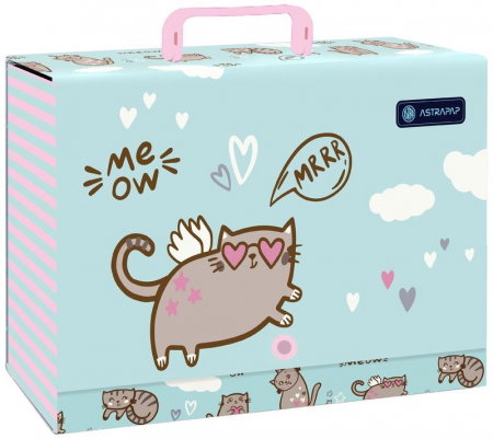 RECHIZITE SCOLARE IPB - AS SERVIETA SCOLARA CARTON CU MANER 9CM ASTRAPAP MEOW XL 108024007