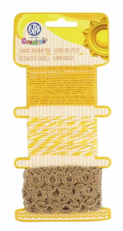Benzi decorative Scrapbooking - AS SNUR DECORATIV COLOR 3/SET*2M SUNNY BRAIDS 335121003