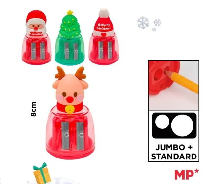 Articole de Papetarie Craciun - ASCUTITOARE DUBLA CU CONTAINER IPB MOTIV CRACIUN CH57002