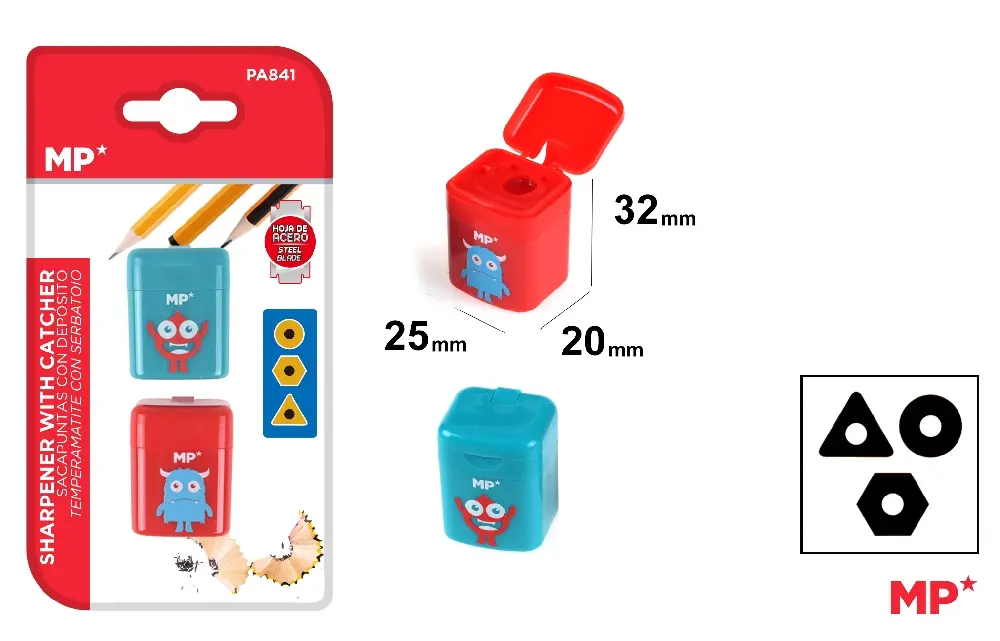 RECHIZITE SCOLARE IPB - ASCUTITOARE SIMPLA CU CONTAINER IPB PLASTIC 2/SET PA841