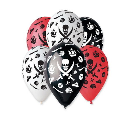 Halloween - Baloane Latex Gemar 30cm Pastel Premium Pirates 5/set