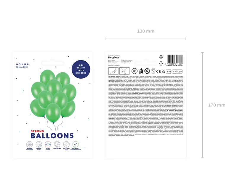 Set 10 Baloane Strong Balloons Metallic Bright Green 27cm [1]
