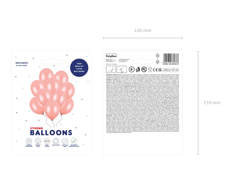 Set 10 Baloane Strong Balloons Metallic Rose Gold 27cm [1]