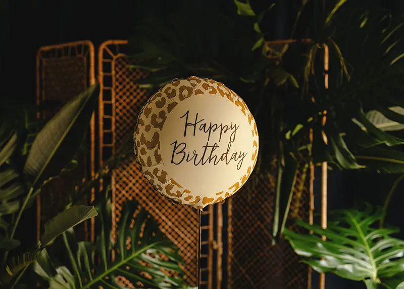 Balon Folie Happy Birthday Leopard Print 35cm FB393 [4]