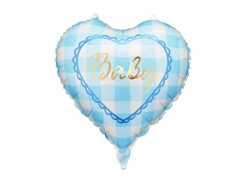 Baloane Folie Aluminiu - Balon Folie Inimă Baby 35cm Albastru FB347