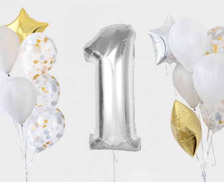 Baloane Folie Aluminiu - Balon Folie Cifra 1 Argintiu 92cm GoDan