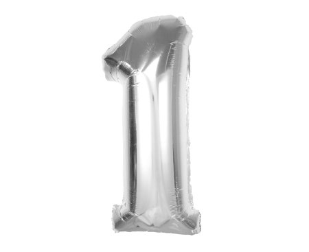 Balon Folie Cifra 1 Argintiu 92cm GoDan [1]