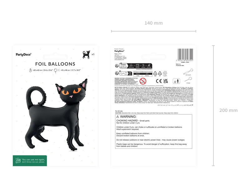 Balon Folie Aluminiu Standing Cat 45x48 cm Black FB433 [6]