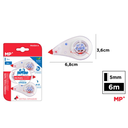 Corector fluid cu pasta corectoare - Banda Corectoare IPB 5mmx6m 3/set PA454-3