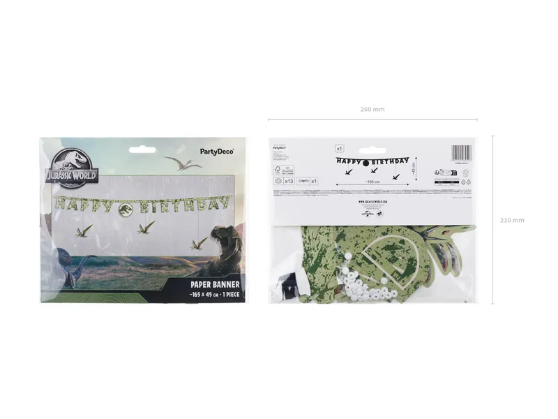 Banner Happy Birthday Jurassic World 45x165cm GRL131 [2]
