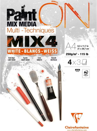 PICTURA SI ARTA - Bloc Desen A4 12F 250gr/m2 Mix Media 4 Texturi 975995C