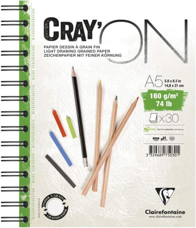 PICTURA SI ARTA - Bloc Desen A5 Cray'On 30F 160gr Spira Clairefontaine 975030C