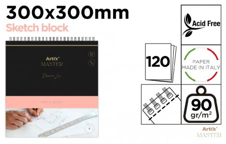 Blocuri de desen profesionale - BLOC DESEN ARTIX 30*30cm SPIRA 90GR/M2 PB1012