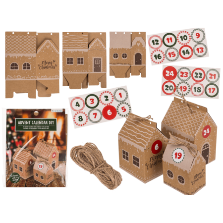 CALENDAR ADVENT CRACIUN DIY 1-24, CU CASUTE CARTON 160088 [1]