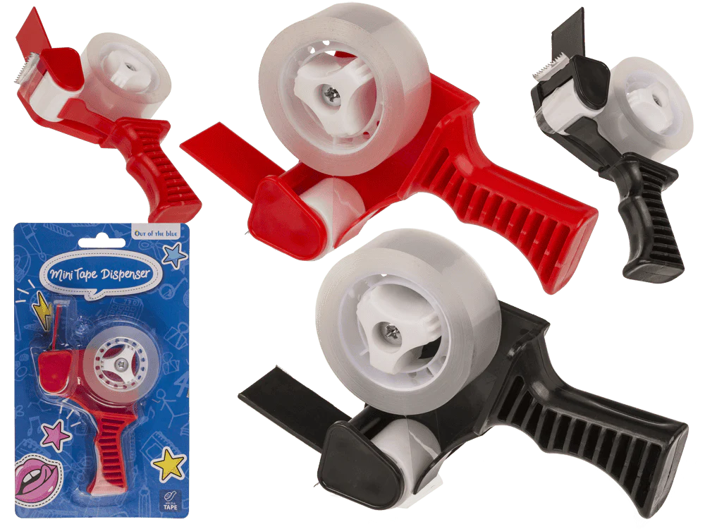 Dispensere - MINI DISPENSER CU BANDA ADEZIVA 7x3x12.5CM, 25M, ROSU/NEGRU 29/2781