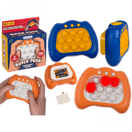 Jucarii - BLU QUICK PUSH - CONSOLA JOCURI POP IT CU SUNET SI LUMINA LED 12.5CM 79/7022