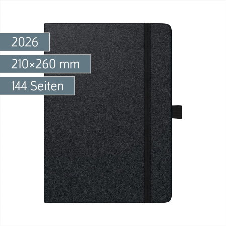 AGENDA DATATA SAPTAMANAL KOMPAGNON 21*26CM 2026 CU ELASTIC BALADEK NEGRU 76166906 [1]